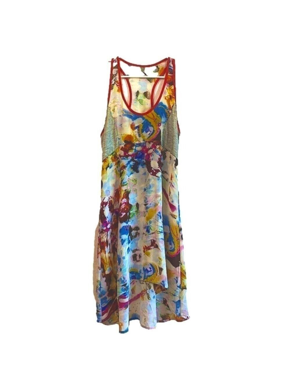 LOVE, ZOOEY 100% Silk Abstract Print Dress